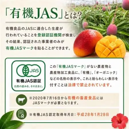 【2026年7月上旬から順次発送・有機JAS認証】オーガニックマンゴー2kg(4～5玉)【配送不可地域：離島】【1589198】