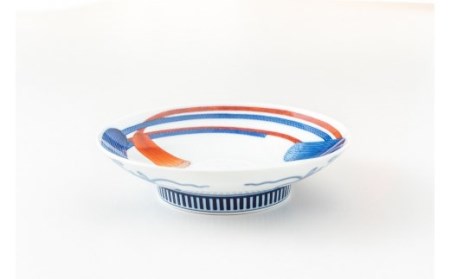【伊万里焼】色鍋島組紐文5寸高台皿 023-H627