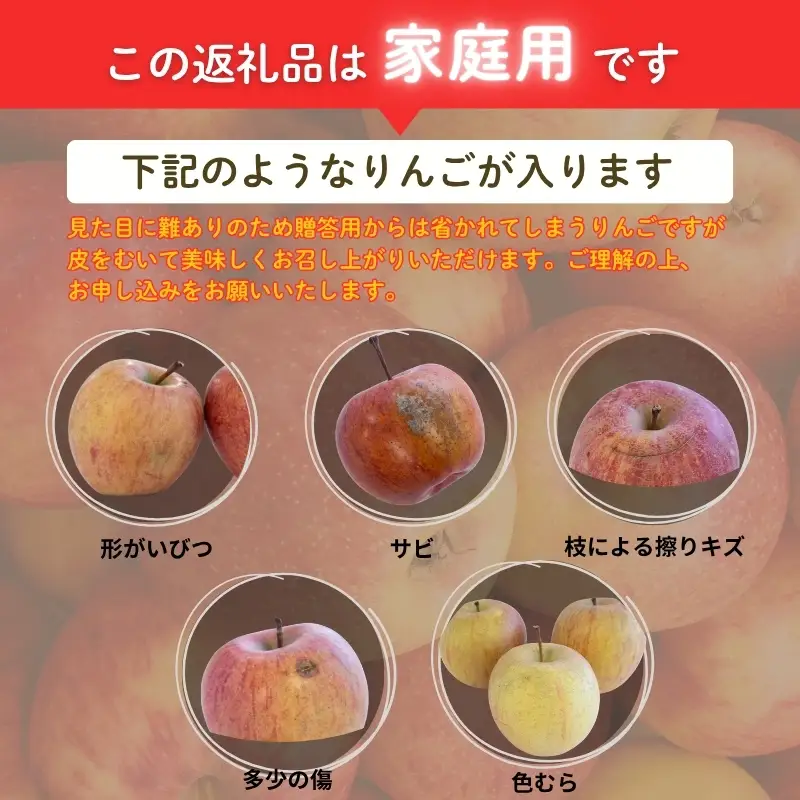 No.2064 りんご「サンふじ」家庭用 約3kg【2027年１月より発送】