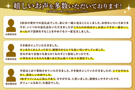 長太屋 松阪牛すき焼 ロース750g  [ 松阪牛 すきやき ]