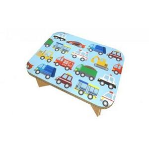 ＃ｔａｂｌｅ　じどうしゃ（あお） 超軽量 組立式ダンボール製テーブル