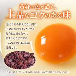 【6ヶ月定期便】山梨の大自然が育む「ワインたまご」50個 　6ヶ月 定期便 卵 鶏卵 M～Lサイズ ポリフェノール ブドウ 山梨県 北杜市産 明野 [h081]