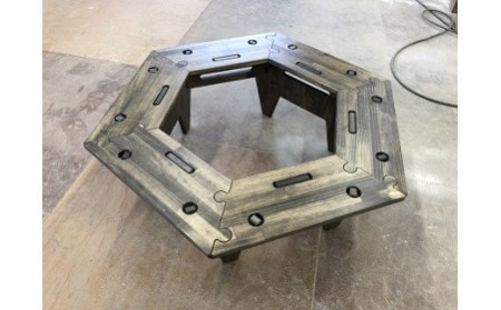 AV19　ヘキサゴンテーブル　【 机 テーブル インテリア 木製 木目 持ち運び 組み立て 簡単 アウトドア キャンプ 】