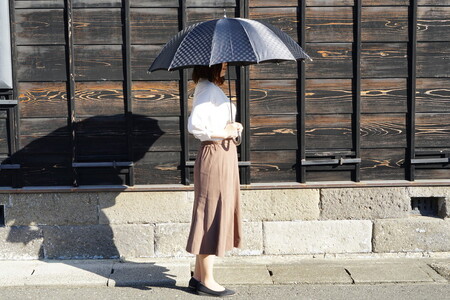 雪華模様のオリジナル傘（サイズ65cm）カラー：ブラック _BL09