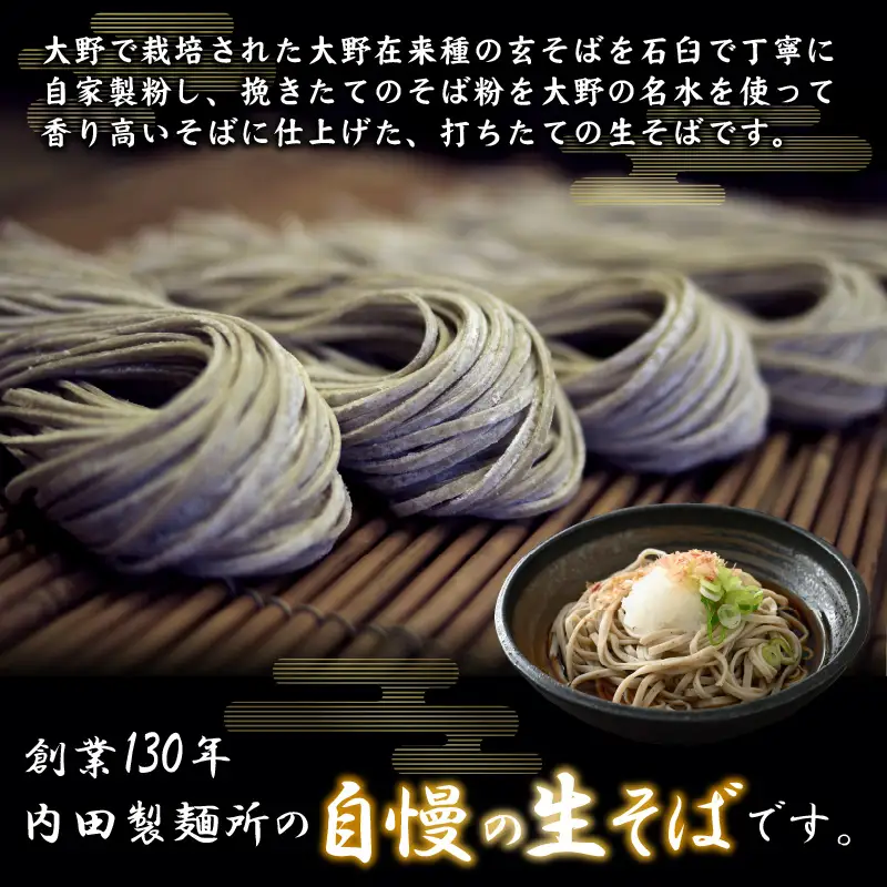 【先行予約】【年越しそば】越前大野産 石臼挽き 生そば 10食 つゆ付 冷凍保存可【日付け指定不可：12月27日～12月29日お届け】