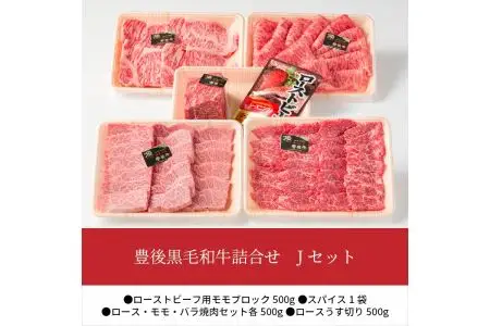 豊後黒毛和牛詰合せ Jセット約2.5kg A01048