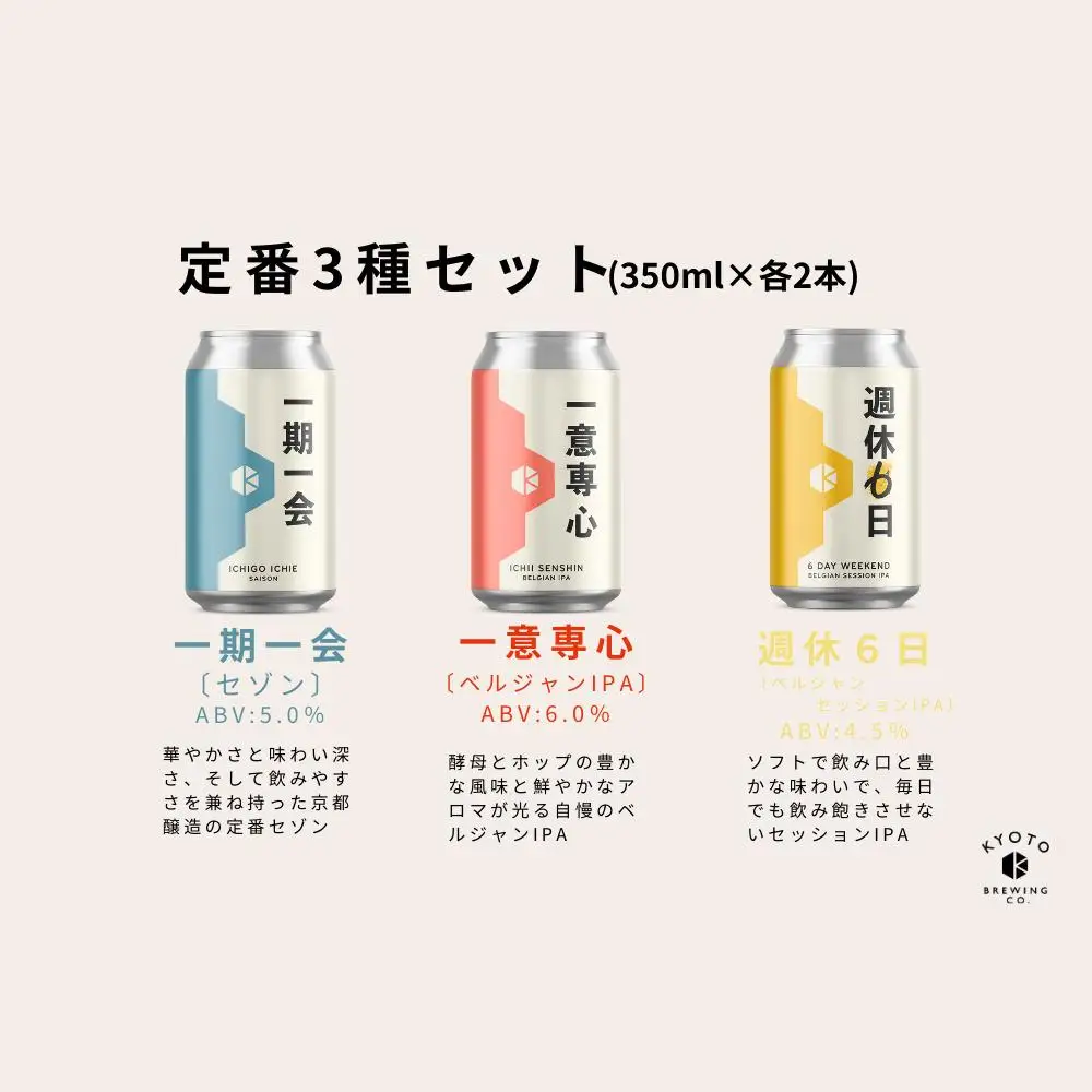 京都発のクラフトビール！3種飲み比べ6本セット｜地ビール  ベルギー×アメリカスタイル 人気