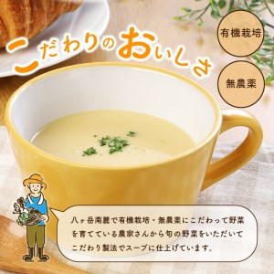 【種類はおまかせ】八ヶ岳南麓のこだわり農家さんが育てた野菜を使ったスープの詰め合わせ6パック(3種×2パック入り) [h035]
