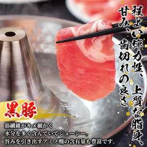 鹿児島産黒豚しゃぶしゃぶ肉3種セット計1.5kg！ 国産 九州産 黒豚 肉 豚肉 ぶた肉 お肉 しゃぶしゃぶ すき焼き おかず 小分け 冷凍 食べ比べ【財宝】_y198
