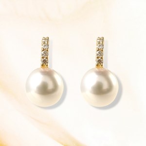 K18YGアコヤ真珠ダイヤモンドピアス(01052177KA)　N16 K027953-H