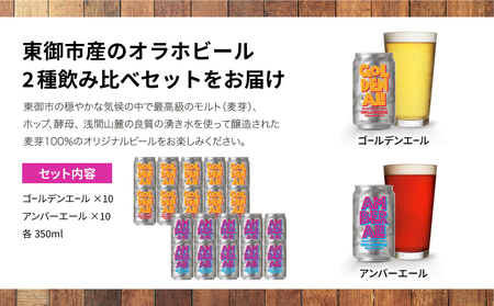 【オラホビール】ゴールデンエール＆アンバーエール20本セット クラフトビール 飲み比べ 地ビール
