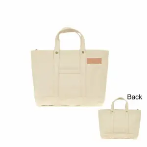 【ファスナー付き】A4サイズ対応　ポケット・キーフック付きの安心トート（ホワイト）/国産4号帆布　[George 1] T03045_2