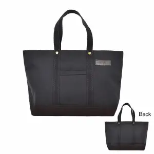 【ファスナー付き】肩かけOK　ポケット・キーフック付きの大きめトート（ブラック） /国産4号帆布　[George 2] （ブラック） T03046_1