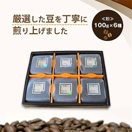 サンガコーヒー〈粉〉100g×6種_飲料・ドリンク 粉 コーヒー・コーヒー豆 珈琲 珈琲豆_【1070090】
