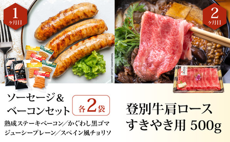 のぼりべつの肉よくばりセット［6回お届け］