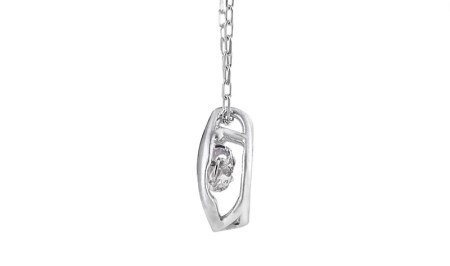 ダンシングストーンダイヤペンダント(ネックレス) 【horse shoe】プラチナ・0.03ct シンプル (FTW-2138)