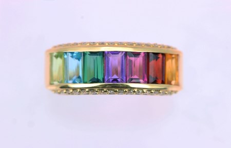 K18(YG)アミュレット メレダイヤ リング【KE-1736】