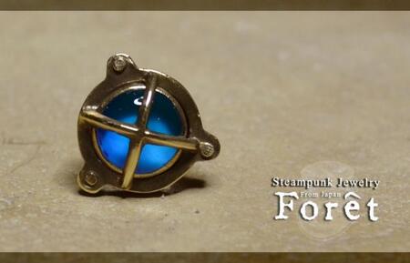 ピアス Steampunk スチームパンク 船舶ライト ピアス 【ブルー】  アクセサリー 
