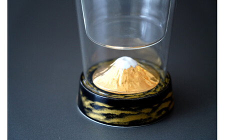 有田焼とガラスのコラボ Fortune glass大 （黄金富士）東洋セラミックス A17-12