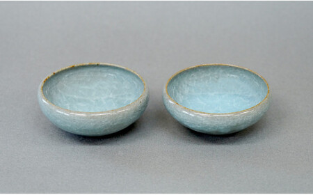 有田焼 貫入青磁3寸小鉢 2個セット【梶原大敬 茂正工房】器 うつわ 食器 皿 小ぶり 小鉢 ボウル 2個 セット ペア 青磁 貫入 青 夏 シンプル 作家 ろくろ 電子レンジ対応 A24-163