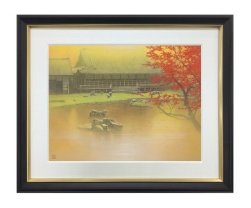 D233 デジタル版画（額付き）「光満ちる（常栄寺雪舟庭）」須藤和之作