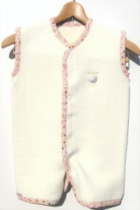 綿毛布スリーパー (Mサイズ) 2way仕様で暖か アイボリー×花柄 毛布の町 (泉大津産)｜ ベビー キッズ sleeper-s [2441]