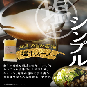大昌園「特選もつ鍋セット・塩牛スープ2～3人前/特製辛味調味料付き」_大昌園 特選 もつ鍋 セット スープ 選べる 塩牛スープ トリプルだし醤油 2 ? 3人前 牛もつ プリプリ食感 クセになる脂の旨味 特製辛味調味料付き 冷凍 鍋 牛肉 食品 ご当地 お取り寄せ お取り寄せグルメ 福岡県 久留米市 送料無料 〔Cn107〕