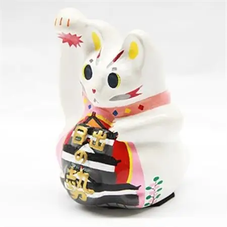 開運!招き猫ひーにゃん(お城1) AN04_猫雑貨 置物 猫グッズ ハンドメイド  開運  猫  まねき猫  招福  インテリア  お土産  ネコ_【1105465】