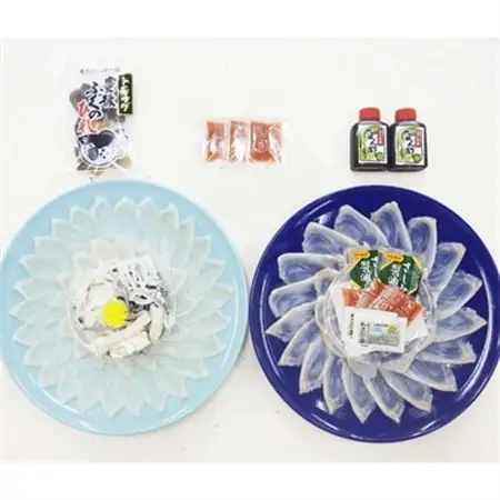 日出産とらふぐ刺身とくえ刺身の味くらべ(2人前)_魚介・海産物 クエ 鮮魚   魚介・海産物 ふぐ 鮮魚 フグ 河豚_【配送不可地域：離島】【1133892】