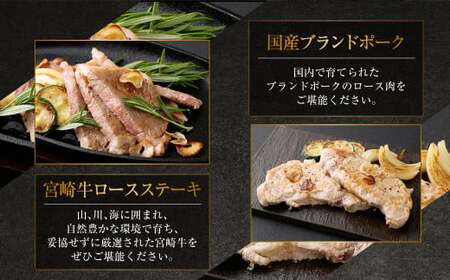 ＜特選宮崎牛ロースステーキ 1kg＋ブランドポーク100g×5枚＞入金確認後、翌月末迄に順次出荷【c057_hn_x4】