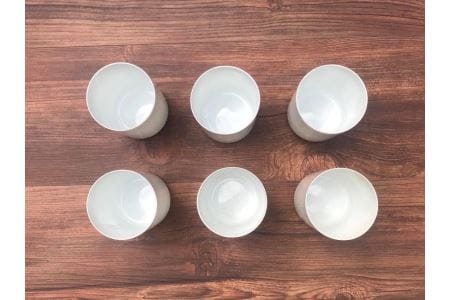 【伊万里焼】白磁 薄造り卵殻手 コップ揃６個 056-H686