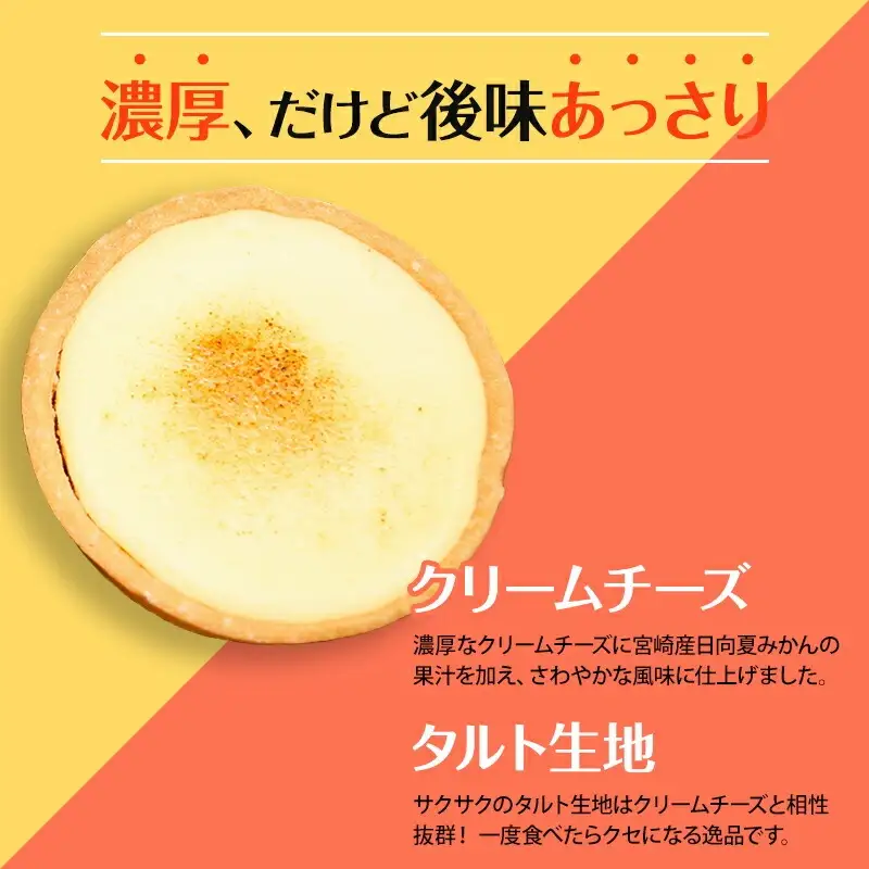 宮崎産の日向夏みかんの果汁を使った口どけの良いチーズタルト「チータル (15個入)」 チーズ タルト チータル 15個 レアチーズ クリーム お菓子 個包装 スイーツ 日向夏 手作り ギフト お取り寄せ