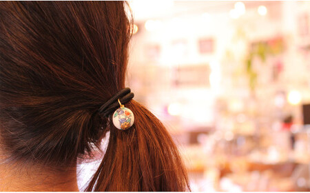 二宮閑山 有田焼磁器玉ヘアゴム5個セット 桜・薔薇・菖蒲・梅・クローバー おしゃれ アクセサリー 磁器 A15-367