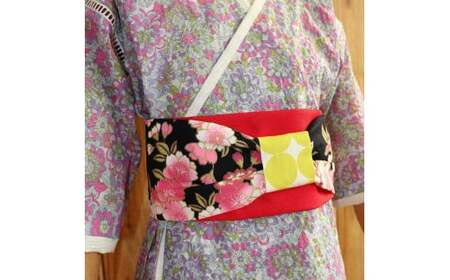 帯 （patipati） 子ども甚平用 飾り帯 レッド おび 和装 和服 小物