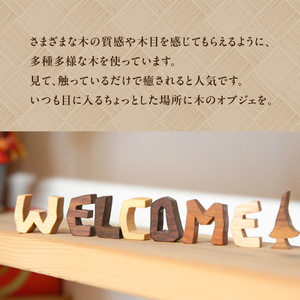 ＜アルファベットブロック＞WELCOME　小さな木のインテリア　木製ブロック 木のインテリア  木のアルファベット 木のおもちゃ オブジェ 無着色 天然オイル 　003-04