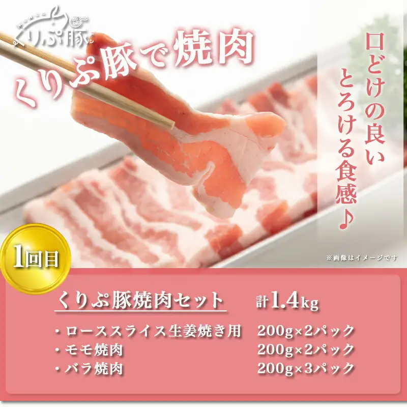 始めよう！ヘルシー豚肉生活 「くりぷ豚」3回定期便_(都城市) 焼肉セット しゃぶしゃぶセット 家庭料理セット 3回 ブランド豚定期便〔T24（3）-G201〕