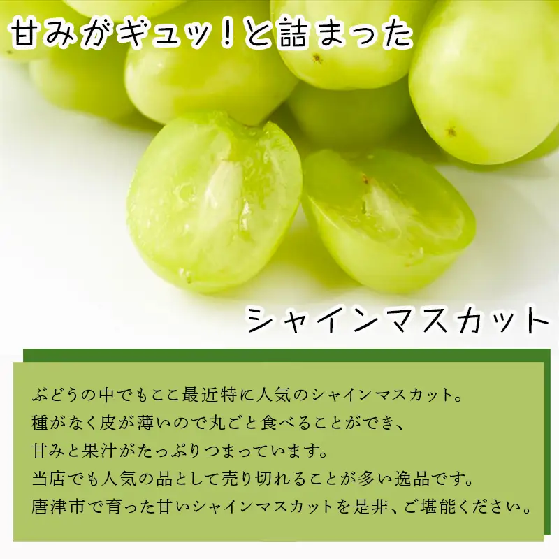 『先行予約』【令和8年8月中旬発送予定】甘みがギュッ!と詰まったシャインマスカット 2kg (約3～5房) 化粧箱 フルーツ 果物 ギフト