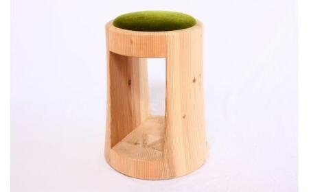 【nokutare】 スツール シダー スツール 「 ceppo 」 （張り座） スギ材 収納 家具 椅子 高さ 47cm 丸椅子 イス ベルベット布地 木製 飛騨高山 ノクターレ CB038