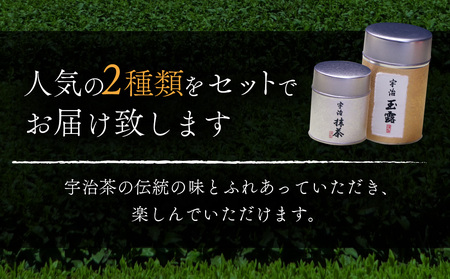 京都宇治抹茶・玉露セット(2種・計110g)特産品 宇治茶 宇治抹茶 銘茶 緑茶 玉露 京都 まっちゃ セット 飲み比べ 【uj-AT001】【宇治茶商倶楽部】