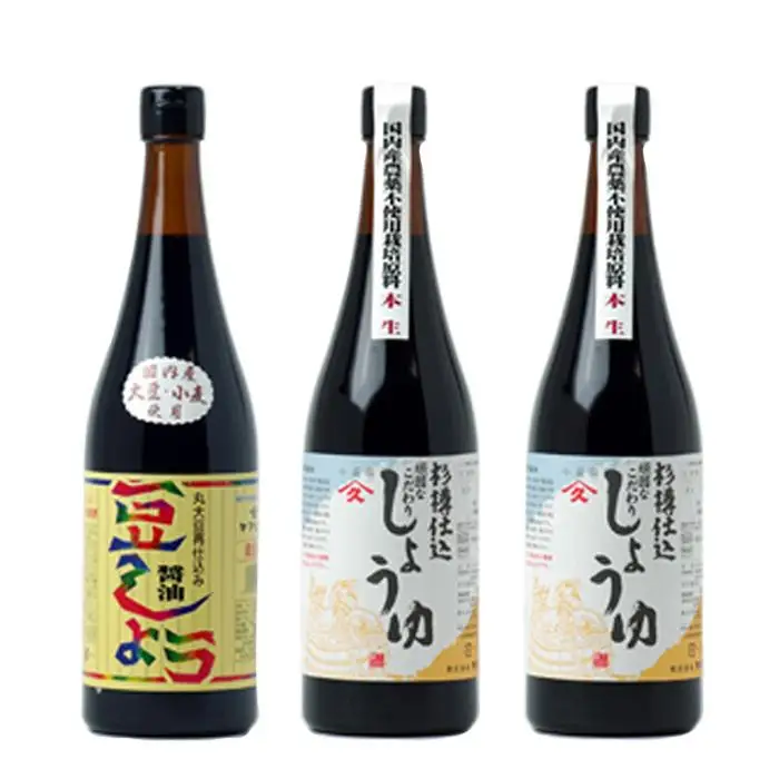 【創業90年 杉樽仕込】杉樽しょうゆ 720ml×2本・豆しょう 720ml×1本 ( 計3本セット )｜醤油 調味料 小豆島 新鮮 美味しい 人気