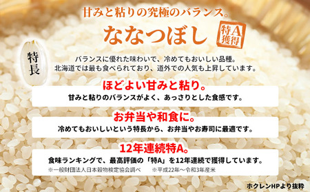 北海道赤平産 ななつぼし 15kg (5kg×3袋) 【1ヶ月おきに3回お届け】 米 北海道 定期便 お米 ふるさと納税 