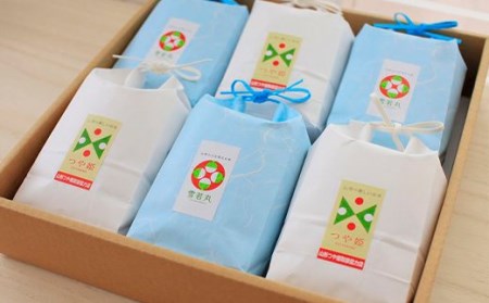 【令和7年産】発送直前精米★山形特栽米 お米つや姫・雪若丸たべくらべセット（各3合） F2Y-4798