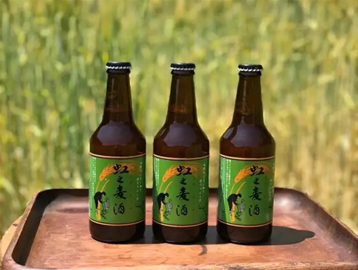 地ビール「虹之麦酒」（自家製ホップ麦使用）310ml×3本 クラフトビール ビール 002002