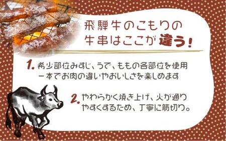 飛騨牛 牛串 5本入×2パック 冷凍 和牛 国産牛 黒毛和牛 串焼き       のし 熨斗 炭火焼き 飛騨牛のこもり FC008
