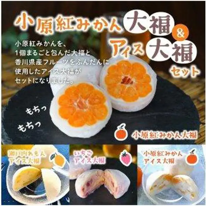 小原紅みかん大福(6個)&フルーツアイス大福3種(各2個)セット