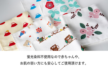 やわはだガーゼハンドタオル 柄おまかせ6枚セット