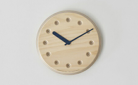 Paper-Wood CLOCK dot / ネイビー （DRL19-07 NV） レムノス Lemnos 時計 装飾品 民芸品 工芸品 伝統技術 インテリア  FAD-0587