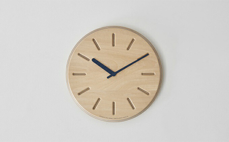 Paper-Wood CLOCK line/ネイビー（DRL19-06 NV） レムノス Lemnos 時計 装飾品 民芸品 工芸品 伝統技術 インテリア  FAD-0585