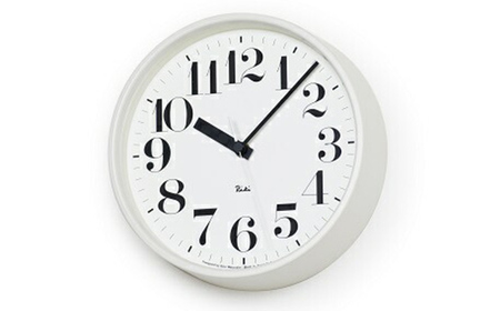 電波時計 RIKI STEEL CLOCK ホワイト WR08-25 WH 掛け時計 壁掛け時計 時計 レムノス Lemnos 装飾品 民芸品 工芸品 工芸 電波 伝統技術 インテリア 富山県高岡市  FAD-0581