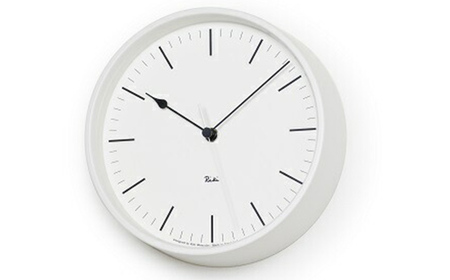 RIKI STEEL CLOCK［電波時計］/ホワイト（WR08-24 WH） レムノス Lemnos 時計 装飾品 民芸品 工芸品 伝統技術 インテリア  FAD-0583